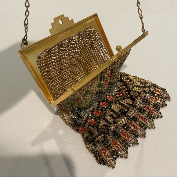 Whiting & Davis Antique 1920s Edwardian Multi-Color Mesh/Metal Bag Purse - Picture 5 of 13
